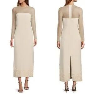 NWT Elizabeth Damrich x Antonio Melani Mesh Crepe Evening/ Bridal Dress Size 2